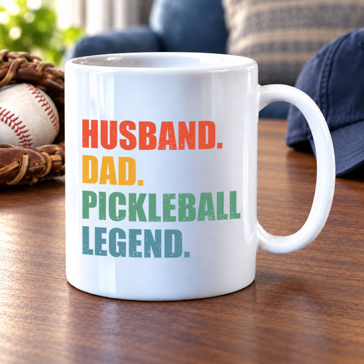 Husband Dad Pickleball Legend Ceramic Mug 11 oz White - Panvola