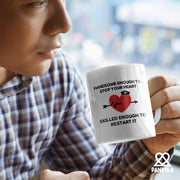 Handsome Enough To Stop Your Heart Ceramic Mug 11 oz White - Panvola