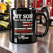 Proud Firefighter American Mom Coffee Mug - Panvola
