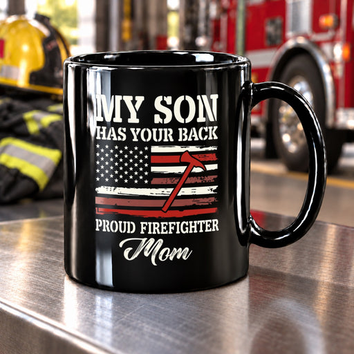 Proud Firefighter American Mom Coffee Mug - Panvola