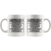 Gift For Mechanic 10 Reasons To Date A Mechanic Sarcastic Coffee Mug 11 oz - Panvola
