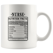 Nurse Nutrition Facts Label Funny Profession Ceramic Coffee Mug 11 oz - Panvola