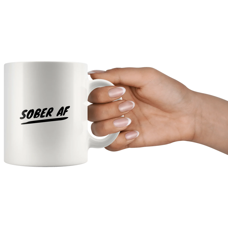 Sober AF Coffee Mug Funny Sobriety Recovery Gift for Men Women - Panvola
