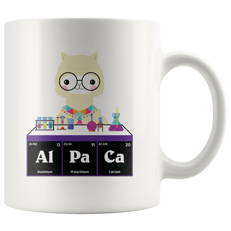 Alpaca Periodic Table Elements Chemistry Gift Coffee Ceramic Mug 11 oz.