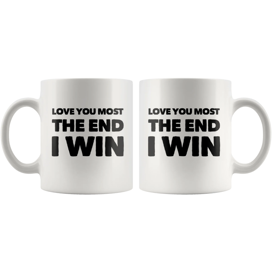 Anniversary Gift - Love You Most The End I Win Boyfriend Ceramic Coffee Mug 11 oz, image 4 of 4
