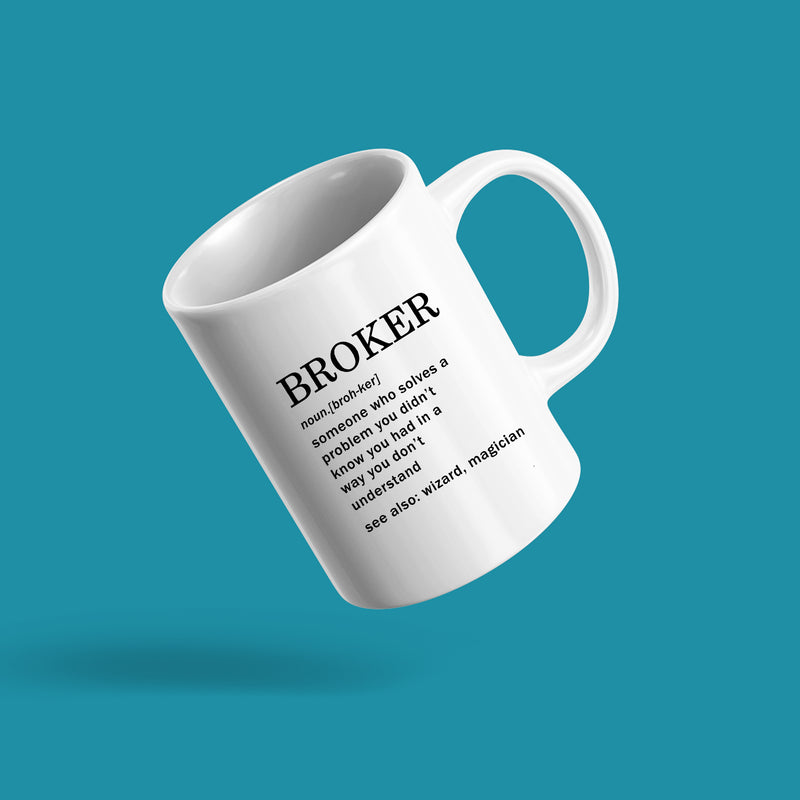 Broker Definition Mug For Real Estate Investor Coffee Cup 11oz