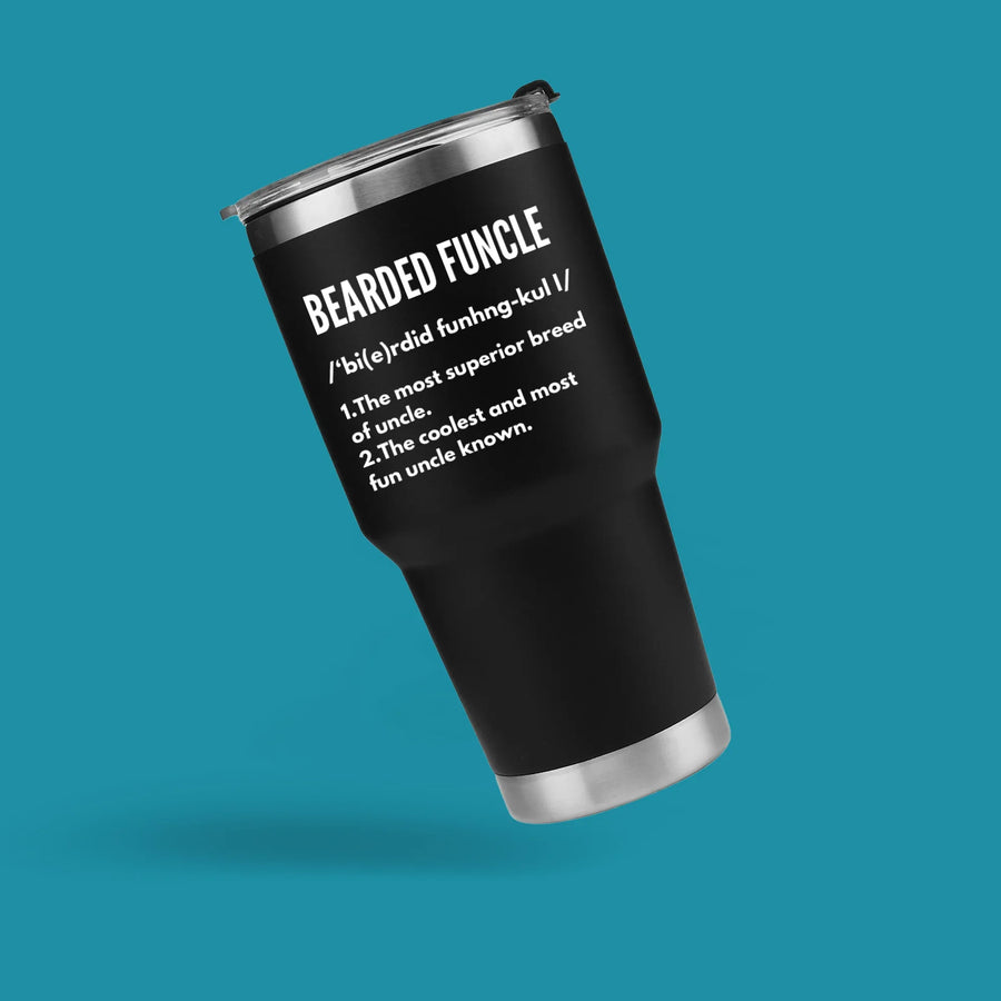 Bearded Funcle Definition Uncle From Niece Nephew Vacuum Tumbler 30 oz, image 2 of 5
