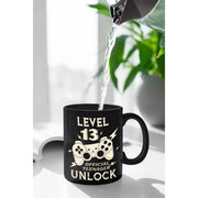 Level 13 Official Teenager Unlock Gamer Controller Ceramic Coffee Mug 11oz - Panvola