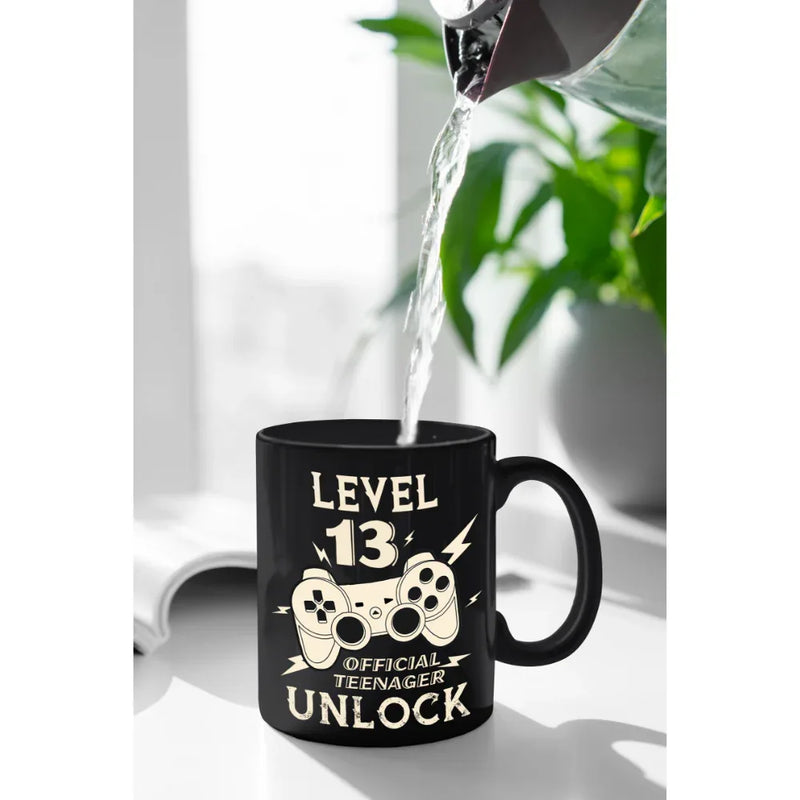 Level 13 Official Teenager Unlock Gamer Controller Ceramic Coffee Mug 11oz - Panvola