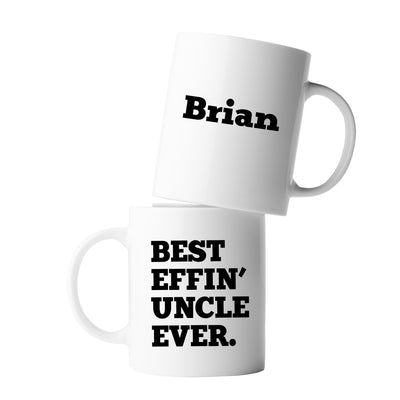 Personalized Best Effin' Uncle Ever Customized Coffee Mug From Niece Nephew Father's Day From Brother Sister Ceramic Cup 11oz White