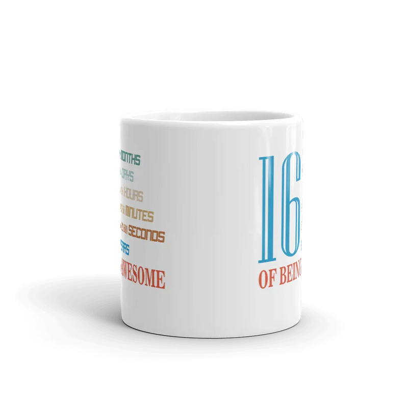 16 Years Old 16th Birthday Mugs for Gift Ceramic Coffee Cup White 11oz - Panvola