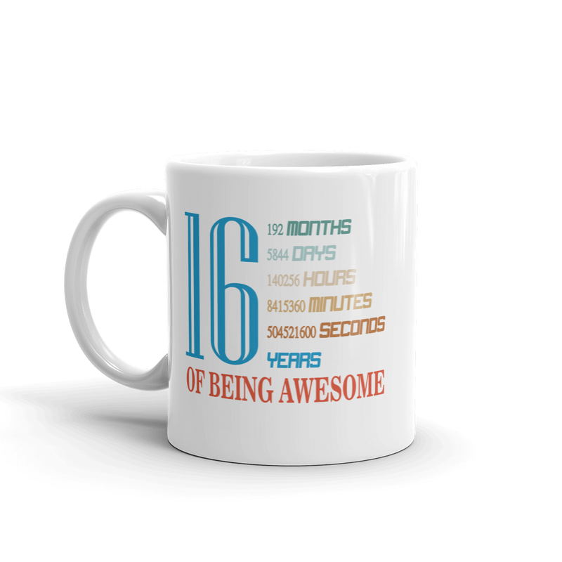 16 Years Old 16th Birthday Mugs for Gift Ceramic Coffee Cup White 11oz