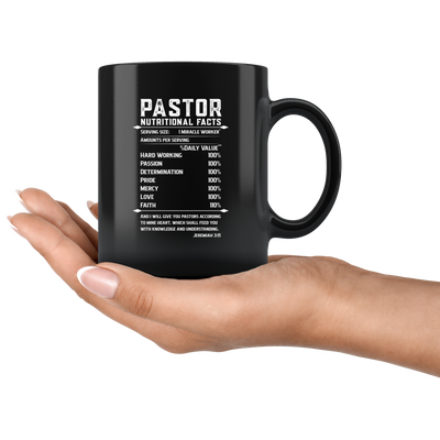 Pastor Nutritional Facts Miracle Worker Hardworking  Coffee Mug 11 oz