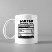 Lawyer Nutritional Facts Attorney Funny Ceramic Coffee Mug 11 oz - Panvola
