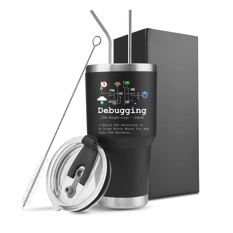Debugging Definition Computer Programmer Coder Vacuum Insulated Tumbler.
