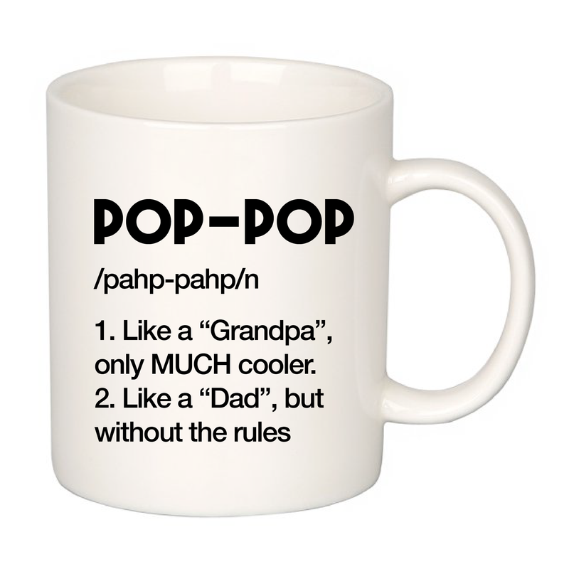 Pop Pop Definition Mug Grandpa Coffee Mug 11 oz White.