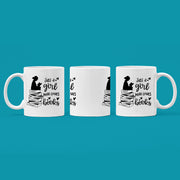 Just A  Girl Who Loves Books Book Lover Coffee Mug 11 oz White.