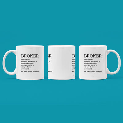 Broker Definition Mug For Real Estate Investor Coffee Cup 11oz