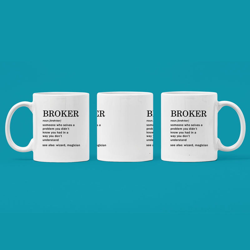 Broker Definition Mug For Real Estate Investor Coffee Cup 11oz