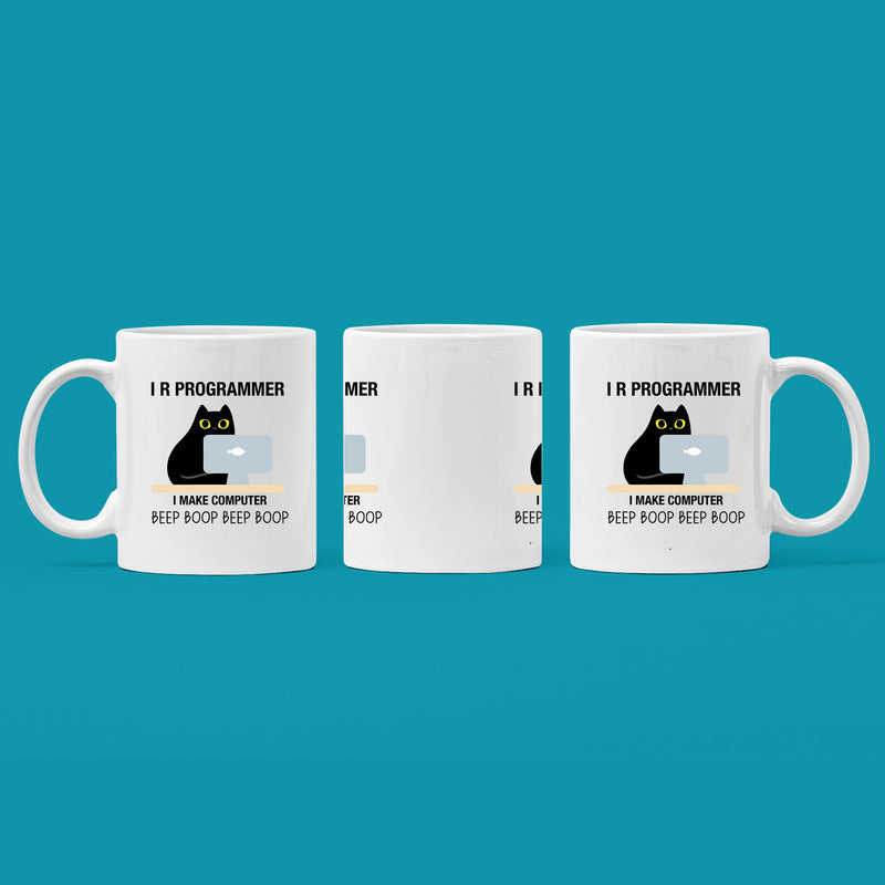 I R Programmer I Make Computer Beep Cat Coffee Mug 11oz.