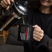 Fireman American Flag Patriotic Firefighters Coffee Mug 11 oz Black - Panvola