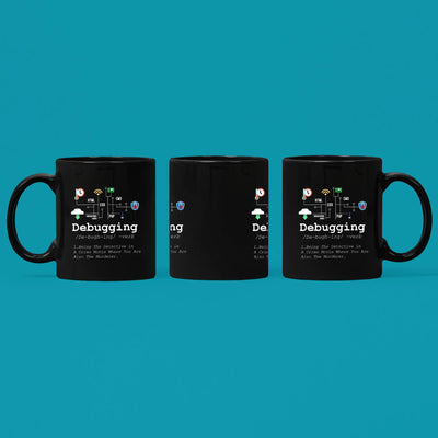 Debugging Definition Black Funny Programmer Ceramic Coffee Mug 11 oz ...