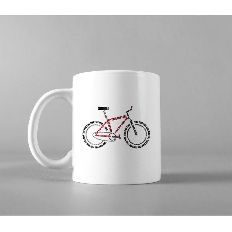 Bicycle Anatomy Saddle Seat Post Seat Stay Cyclist Coffee Mug 11 oz