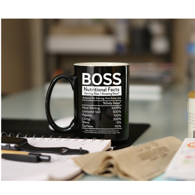 Boss Nutritional Facts Hard Working Appreciation Gift Coffee Mug 11 oz