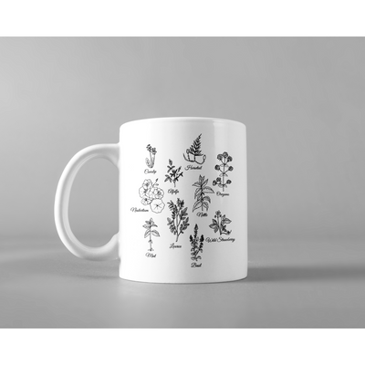 Herbal Plants Herbalism Themed Natural Treatment Infographic Scheme Coffee Mug 11 oz
