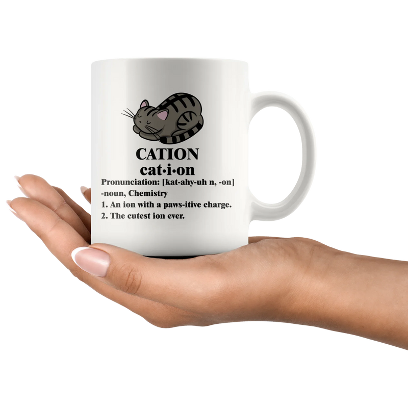 Cation Chemistry Cation Meaning Funny Gift Ceramic Coffee Mug 11 oz - Panvola