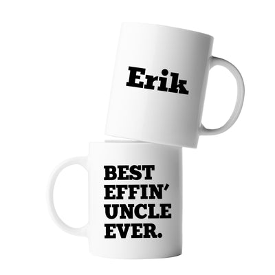Personalized Best Effin' Uncle Ever Customized Coffee Mug From Niece Nephew Father's Day From Brother Sister Ceramic Cup 11oz White