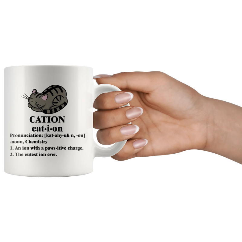 Cation Chemistry Cation Meaning Funny Gift Ceramic Coffee Mug 11 oz - Panvola