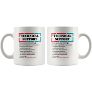 Tech Support Definition Mug Computer Programmer Funny Coffee Mug 11oz.