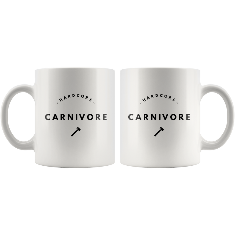 Funny Novelty Carnivore Coffee Mug- Gift Ideas for Meat Lovers-11 oz White Coffee Tea Cup