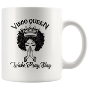 Virgo Queen Wake Pray Slay in Zodiac Sign Ceramic Coffee Mug 11 oz - Panvola