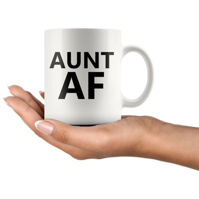 Aunt AF Mug From Niece Nephew Family Funny Ceramic Coffee Cup 11 oz