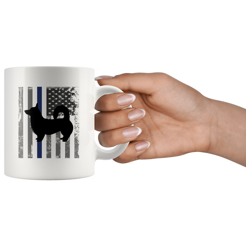Corgi Police Thin Blue Line Flag Gift Idea Ceramic Coffee Mug 11 oz.