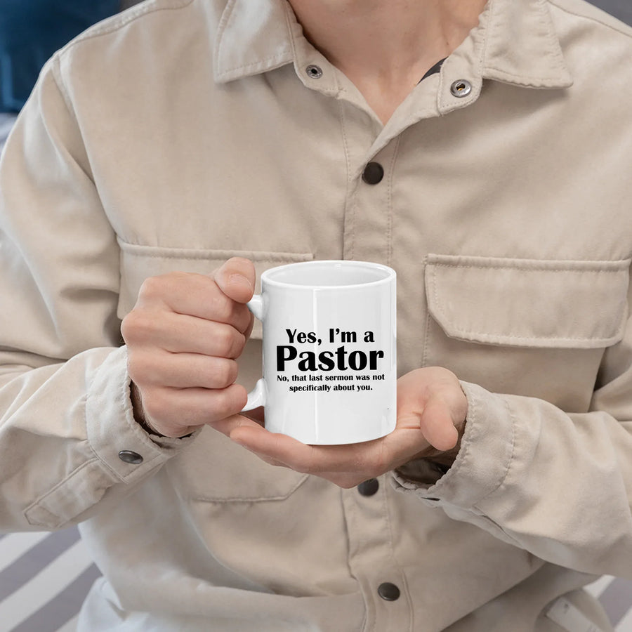 Yes, I'm A Pastor Sermon Coffee Mug 11 oz White, image 4 of 5