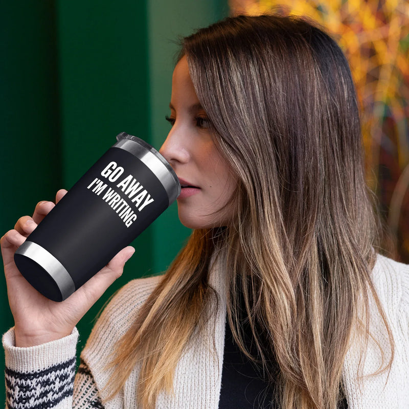 Go Away, I'm Writing Writer Vacuum Insulated Tumbler 20 oz - Panvola