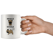 Inhale Exhale Farting Bulldog Funny Coffee Mug - Panvola