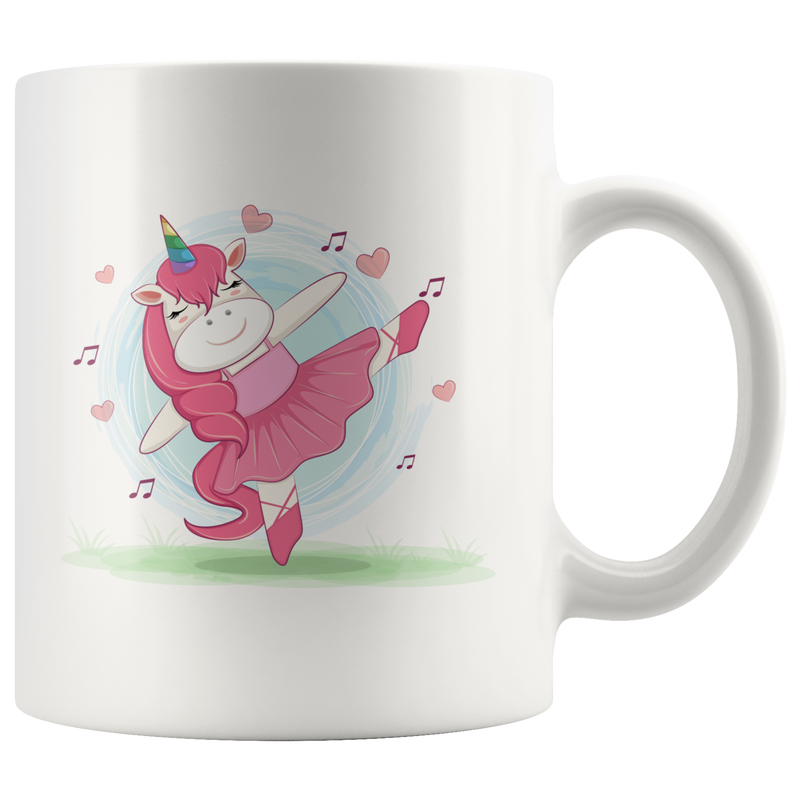 Unicorn Ballerina Gymnastics Magical White Gift Idea Coffee Mug 11 oz