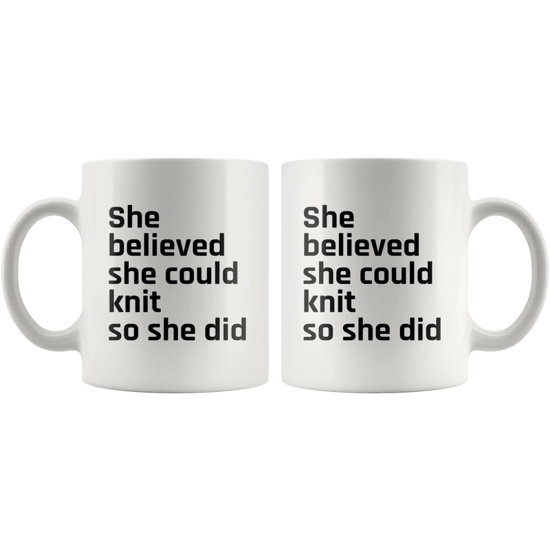 Gifts for Knitting - She Believed She Could Knit So She Did Coffee Mug 11 oz - Panvola