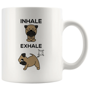 Inhale Exhale Farting Bulldog Funny Coffee Mug - Panvola