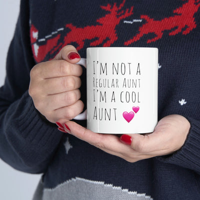 Personalized I'm Not A Regular Aunt I'm A Cool Aunt  Customized Mother's Day Gift From Niece Nephew Sister Ceramic Coffee Mug 11oz White