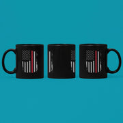 Fireman American Flag Patriotic Firefighters Coffee Mug 11 oz Black - Panvola
