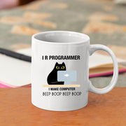 I R Programmer I Make Computer Beep Cat Coffee Mug 11oz.