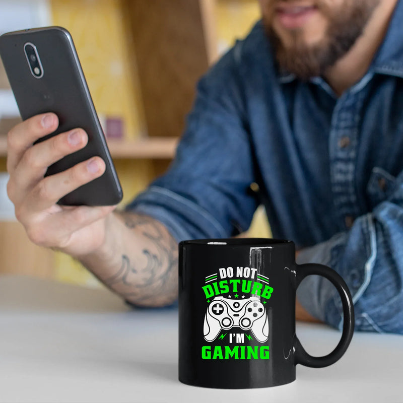 Do Not Disturb I'm Gaming Gamer Coffee Mug 11 oz Black - Panvola