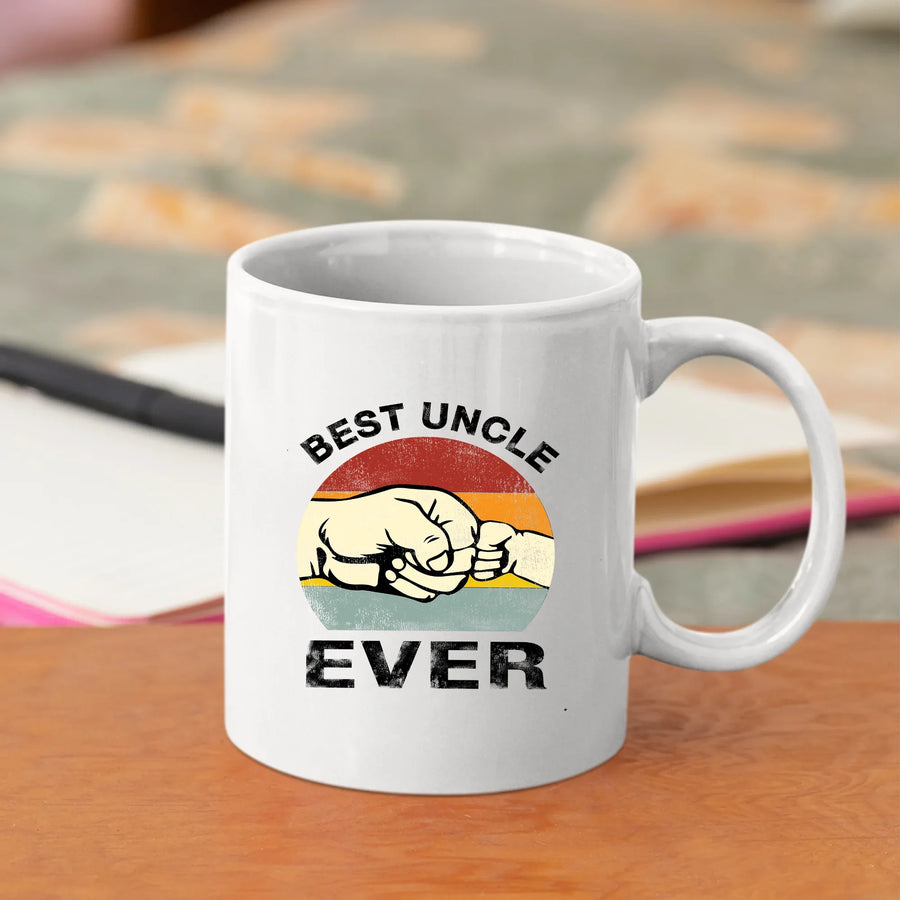 Best Uncle Ever From Niece Nephew Brother Sister Family Coffee Mug 11oz White, image 5 of 5