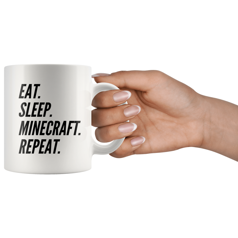 Gamer Coffee Mug Eat Sleep Minecraft Repeat.