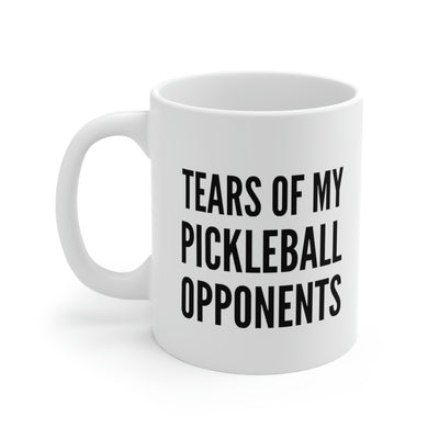 Personalized Tears of My Pickleball Opponents Sports Player Coffee Mug Customized Ceramic Cup 11oz White